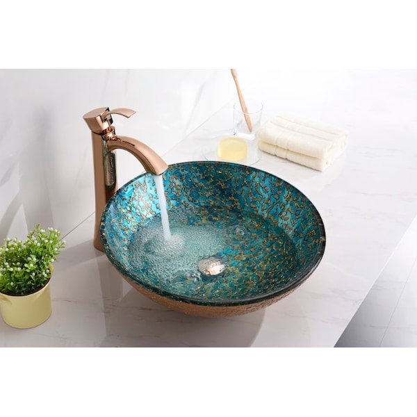 Chrona Vessel Sink In Gold/Cyan Mix